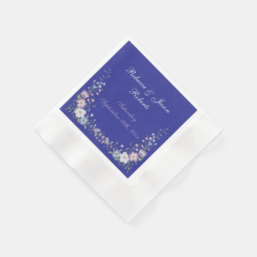 Regal Blue Vintag Elegante Gärten Serviette (Ecke)