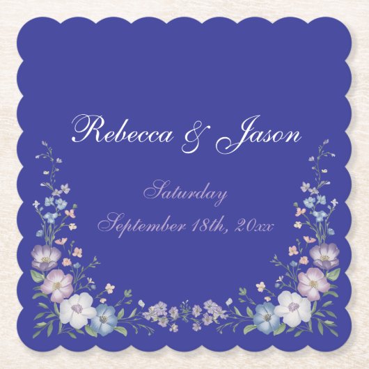 Regal Blue Vintag Elegante Gärten Untersetzer (Vorderseite)