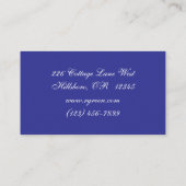 Regal Blue Vintag Elegante Gärten Visitenkarte (Rückseite)