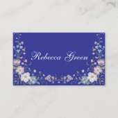 Regal Blue Vintag Elegante Gärten Visitenkarte (Vorderseite)