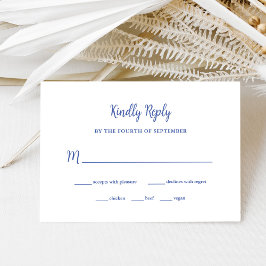 Regal Blue | Wahl zum Hochzeitsessen RSVP Karte