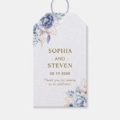 Regal Blue & White Wedding Invitation with Gold  Geschenkanhänger (Vorderseite)