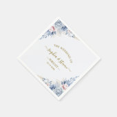 Regal Blue & White Wedding Invitation with Gold  Serviette (Ecke)