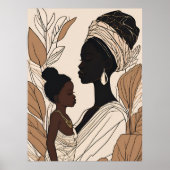 Regal Bond – Mother and Daughter Line Art Poster (Vorne)