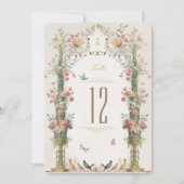 Regal Botanical Wedding Tischnummer Card (Vorderseite)