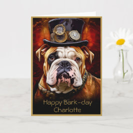 Regal British Bulldog Custom Name 111 Gruß Karte