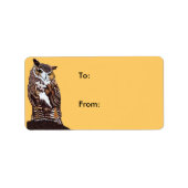 Regal Brown Owl Gift Tag Adressaufkleber (Vorne)