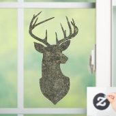 Regal Buck Trophy Deer Silhouette in Camouflage Fensteraufkleber (Zuhause)