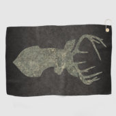Regal Buck Trophy Deer Silhouette in Camouflage Golfhandtuch (Horizontal)