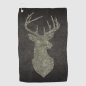 Regal Buck Trophy Deer Silhouette in Camouflage Golfhandtuch (Vorderseite)