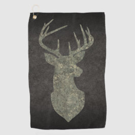 Regal Buck Trophy Deer Silhouette in Camouflage Golfhandtuch