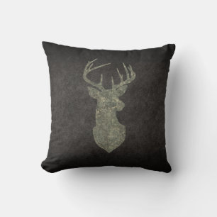 Regal Buck Trophy Deer Silhouette in Camouflage Kissen