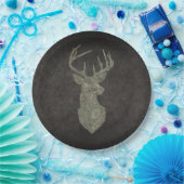 Regal Buck Trophy Deer Silhouette in Camouflage Pappteller (Party)