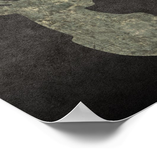 Regal Buck Trophy Deer Silhouette in Camouflage Poster (Ecke)