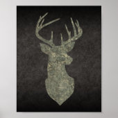 Regal Buck Trophy Deer Silhouette in Camouflage Poster (Vorne)