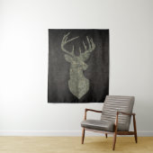 Regal Buck Trophy Deer Silhouette in Camouflage Wandteppich (Beispiel)