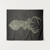 Regal Buck Trophy Deer Silhouette in Camouflage Wandteppich (Vorderseite (Horizontal))