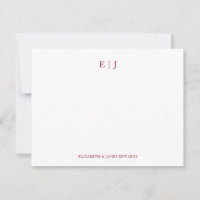 Regal Burgunderrote Monogramm Anfangsbuchstaben pe