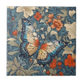 Regal Butterfly Amidst William Morris Floral Fliese (Vorderseite)