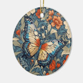 Regal Butterfly Amidst William Morris Floral Keramik Ornament (Links)