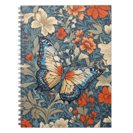 Regal Butterfly Amidst William Morris Floral Notizblock