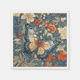 Regal Butterfly Amidst William Morris Floral Serviette