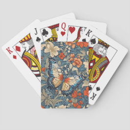 Regal Butterfly Amidst William Morris Floral Spielkarten