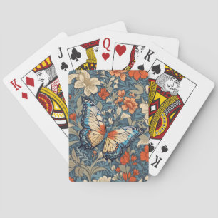 Regal Butterfly Amidst William Morris Floral Spielkarten