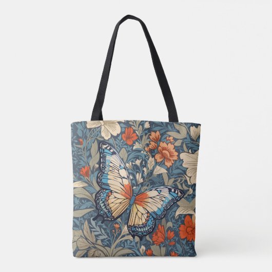 Regal Butterfly Amidst William Morris Floral Tasche (Rückseite)