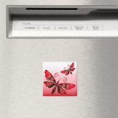 "Regal Butterfly" (rot) von Cheryl Daniels Magnet (In Situ (Geschirrspüler))