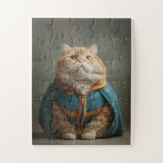 Regal Cat in Blue Cloak - Puzzle (Vertikal)