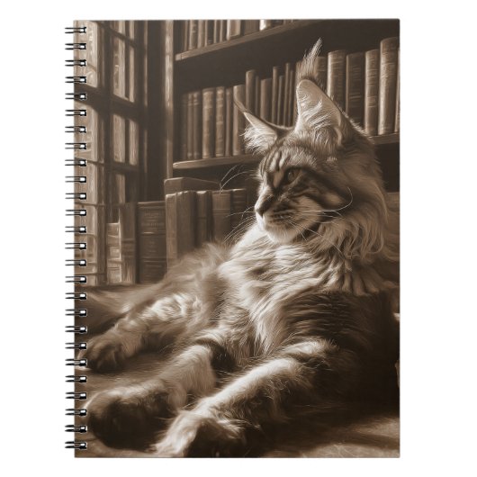 Regal Cat Library Notebook Notizblock (Vorderseite)