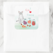 Regal Cat mit Obstkonserven in Mason Jars Sticker (Tasche)