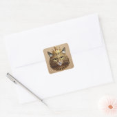 Regal Cat Profil Quadratischer Aufkleber (Umschlag)