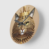 Regal Cat Profil Runde Wanduhr (Winkel)