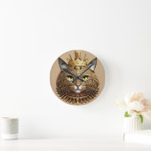 Regal Cat Profil Runde Wanduhr (Zuhause)