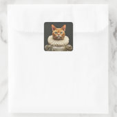 Regal Cat Quadratischer Aufkleber (Tasche)
