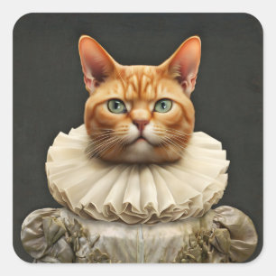 Regal Cat Quadratischer Aufkleber