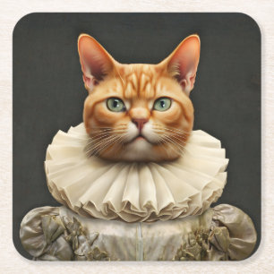 Regal Cat Rechteckiger Pappuntersetzer