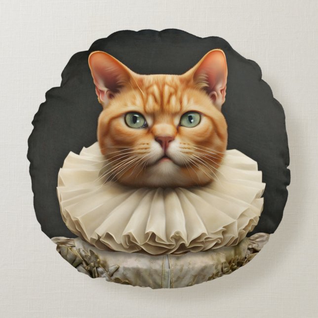 Regal Cat Rundes Kissen (Vorderseite)