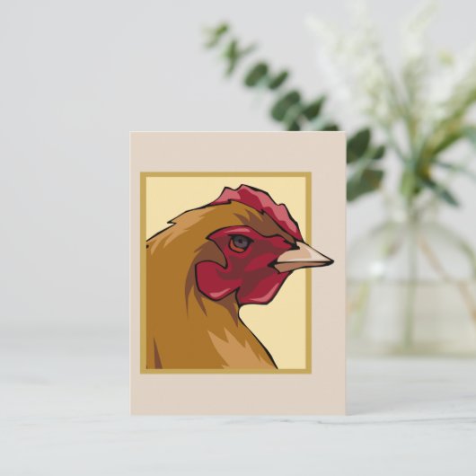 Regal Chicken Postkarte (Stehend Vorderseite)