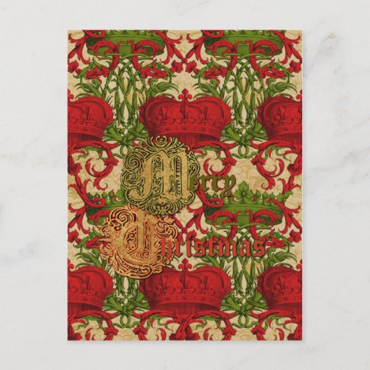 Regal Christmas Greetings Feiertagspostkarte (Vorderseite)