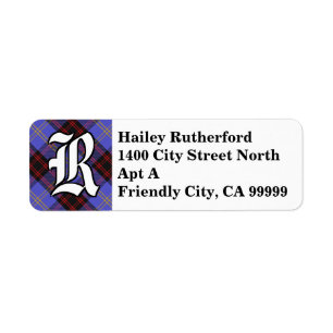 Regal Clan Rutherford Tartan Monogram