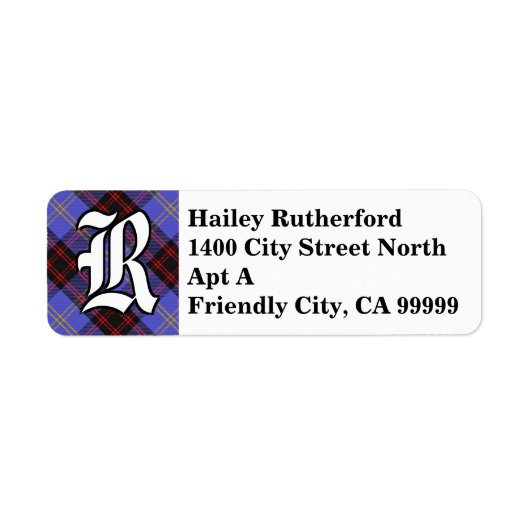 Regal Clan Rutherford Tartan Monogram (Vorne)