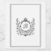 Regal Classic formale Monogram Wappen Wedding Weinetikett (Einzelnes Label)