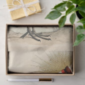 Regal Crane Stehend in einer ruhigen Dekoupage Sze Seidenpapier (Geschenk)