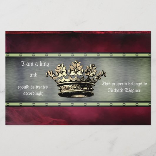 Regal Crown Design for the Controlling Individual Briefpapier (Vorderseite)