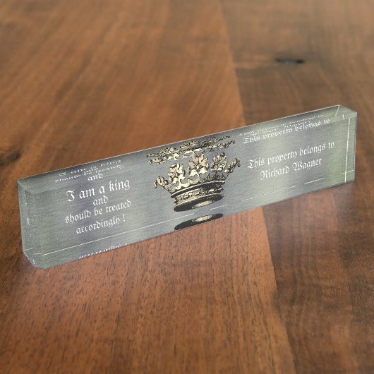 Regal Crown Design for the Controlling Individual Namensplakette (Seite)