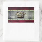 Regal Crown Design for the Controlling Individual Rechteckiger Aufkleber (Tasche)