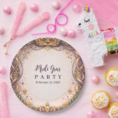 Regal Crown Fleur-de-Lis Mardi Gras Pappteller (Party)